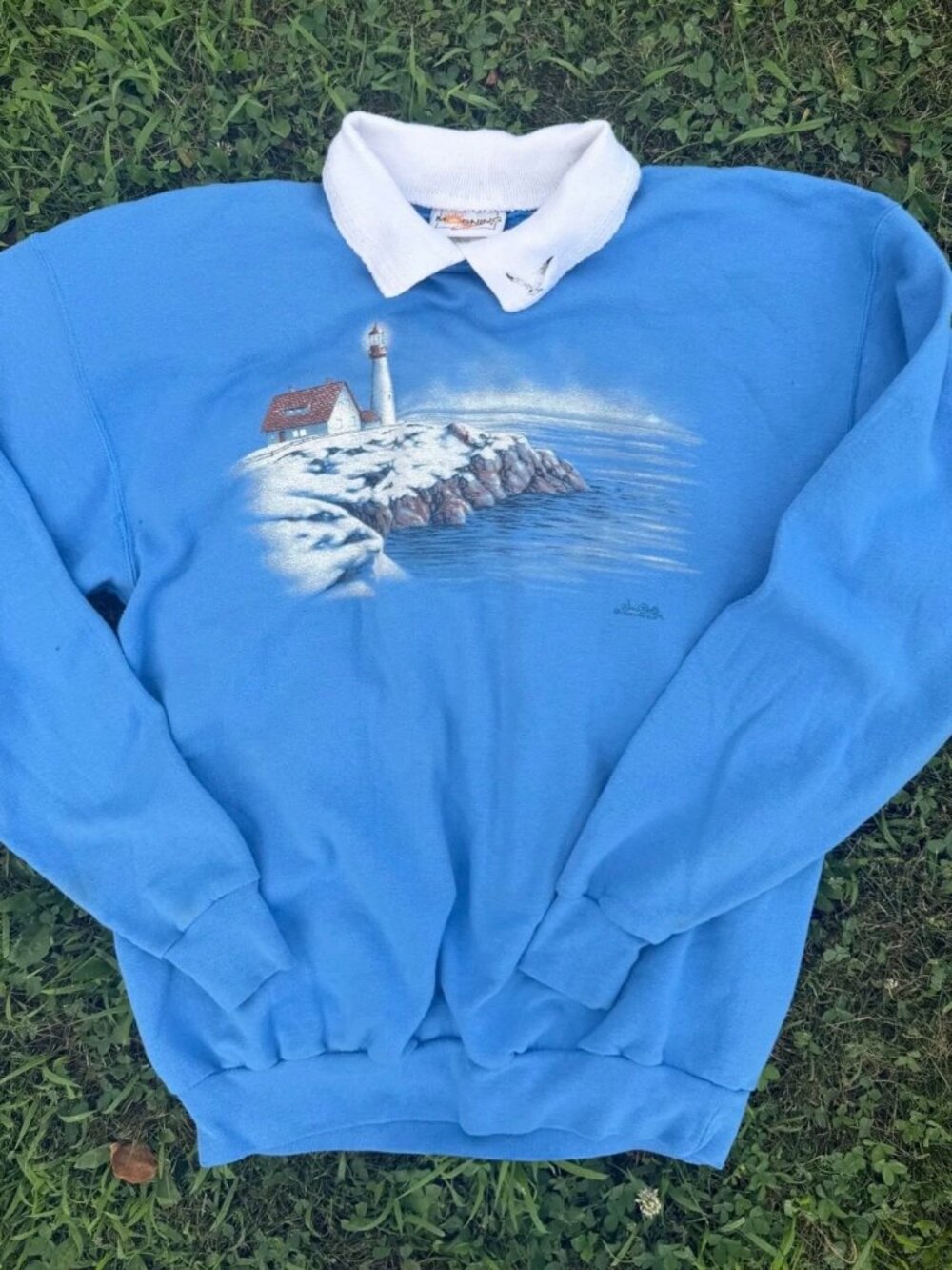 Collared Grandma Sweater - Coastal